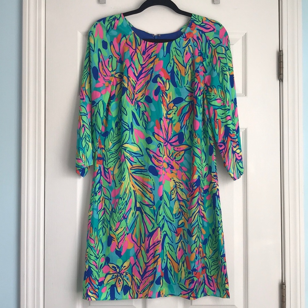 Lilly Pulitzer 3/4 Sleeve Silk Dress